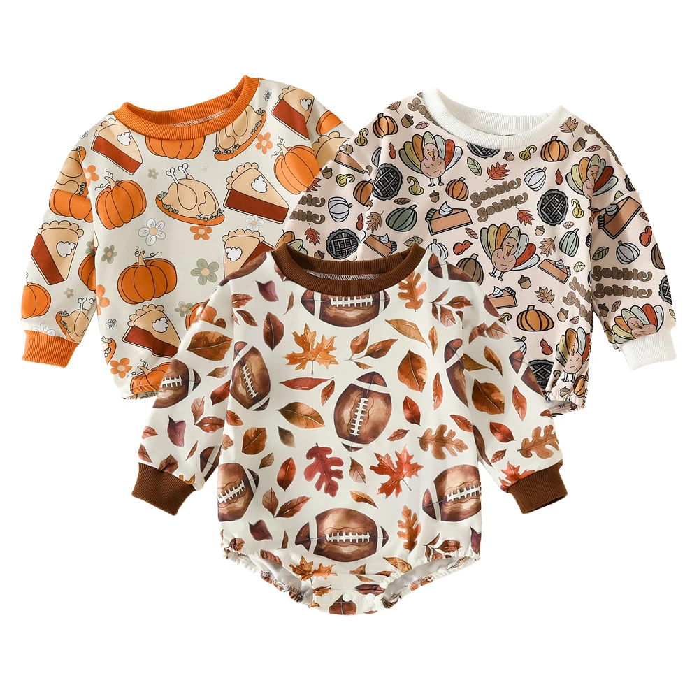 Зимние комбинезоны для новорожденных мальчиков и девочек, свитшоты с длинным рукавом и принтом тыквы/индейки/футбола, праздничные комбинезоны, 2023
Зимние комбинезоны для новорожденных мальчиков и девочек, свитшоты с длинным рукавом и принтом тыквы/индейки/футбола, праздничные комбинезоны, 2023