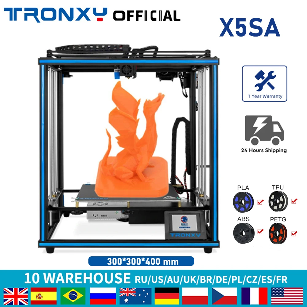 

TRONXY X5SA 3D Printer Auto-Leveling FDM 3D Printers with 330*330*400mm Large Print Size Direct Extruder 3D Printing