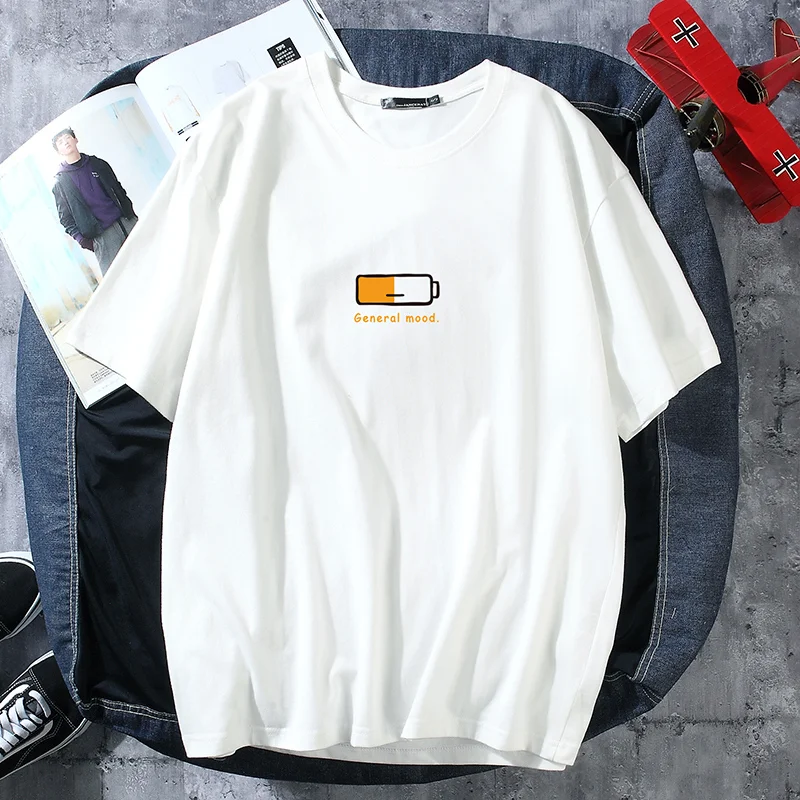 Summer Men's T-shirts Low Battery High Street Hip Hop Short Sleeve Casual Loose Couple Plus Size T Shirts
Summer Men's T-shirts Low Battery High Street Hip Hop Short Sleeve Casual Loose Couple Plus Size T Shirts