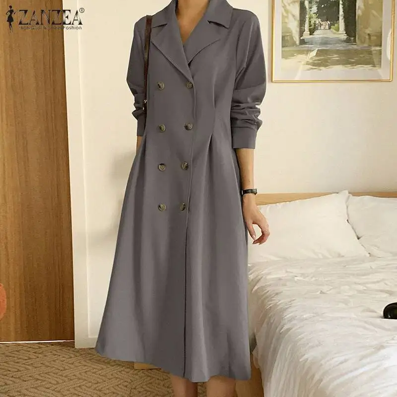 Women Party Elegant Midi Robe ZANZEA Fashion Solid Dress Spring Autumn OL A Line Vestidos Holiday Casual Lapel Dresses Oversized
Women Party Elegant Midi Robe ZANZEA Fashion Solid Dress Spring Autumn OL A Line Vestidos Holiday Casual Lapel Dresses Oversized