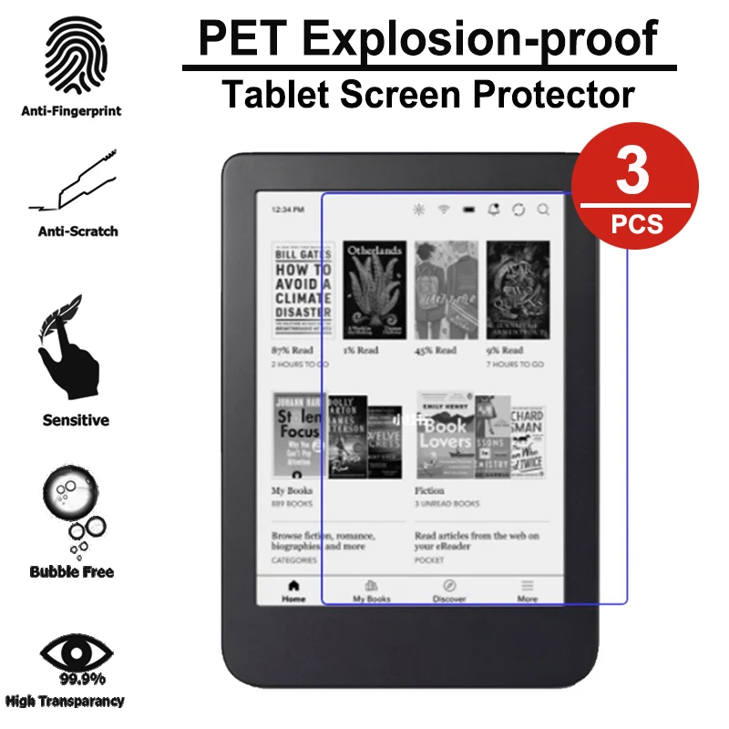 3PCS Explosion-proof Screen Protector For Kobo Clara 2E 2 E Reader Tablet Movie Water-proof PET Protective Film Not Glass
3PCS Explosion-proof Screen Protector For Kobo Clara 2E 2 E Reader Tablet Movie Water-proof PET Protective Film Not Glass
