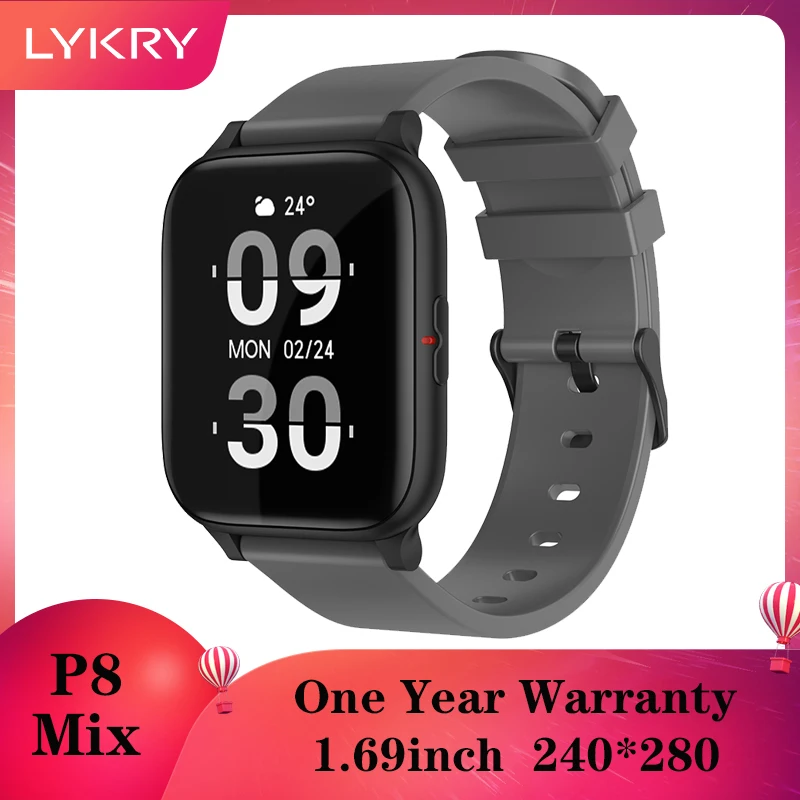 LYKRY P8 Mix Women Smart Watch Men Heart Rate Monitor IP67 Waterproof 1.69inch Smartwatch Fitness Tracker for Android IOS
LYKRY P8 Mix Women Smart Watch Men Heart Rate Monitor IP67 Waterproof 1.69inch Smartwatch Fitness Tracker for Android IOS