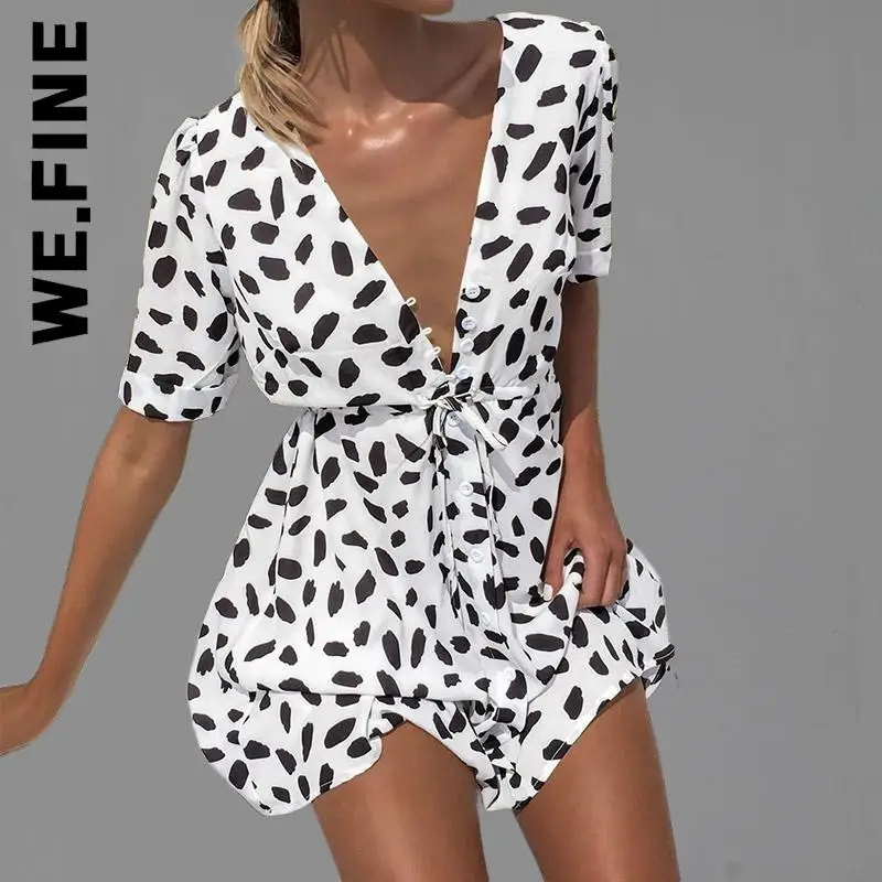 We.Fine New Women Dress Soft V Neck Casual Beach Sundress Sexy Botton Wrap Bodycon Dress Vocation Style Harajuku Female 
We.Fine New Women Dress Soft V Neck Casual Beach Sundress Sexy Botton Wrap Bodycon Dress Vocation Style Harajuku Female