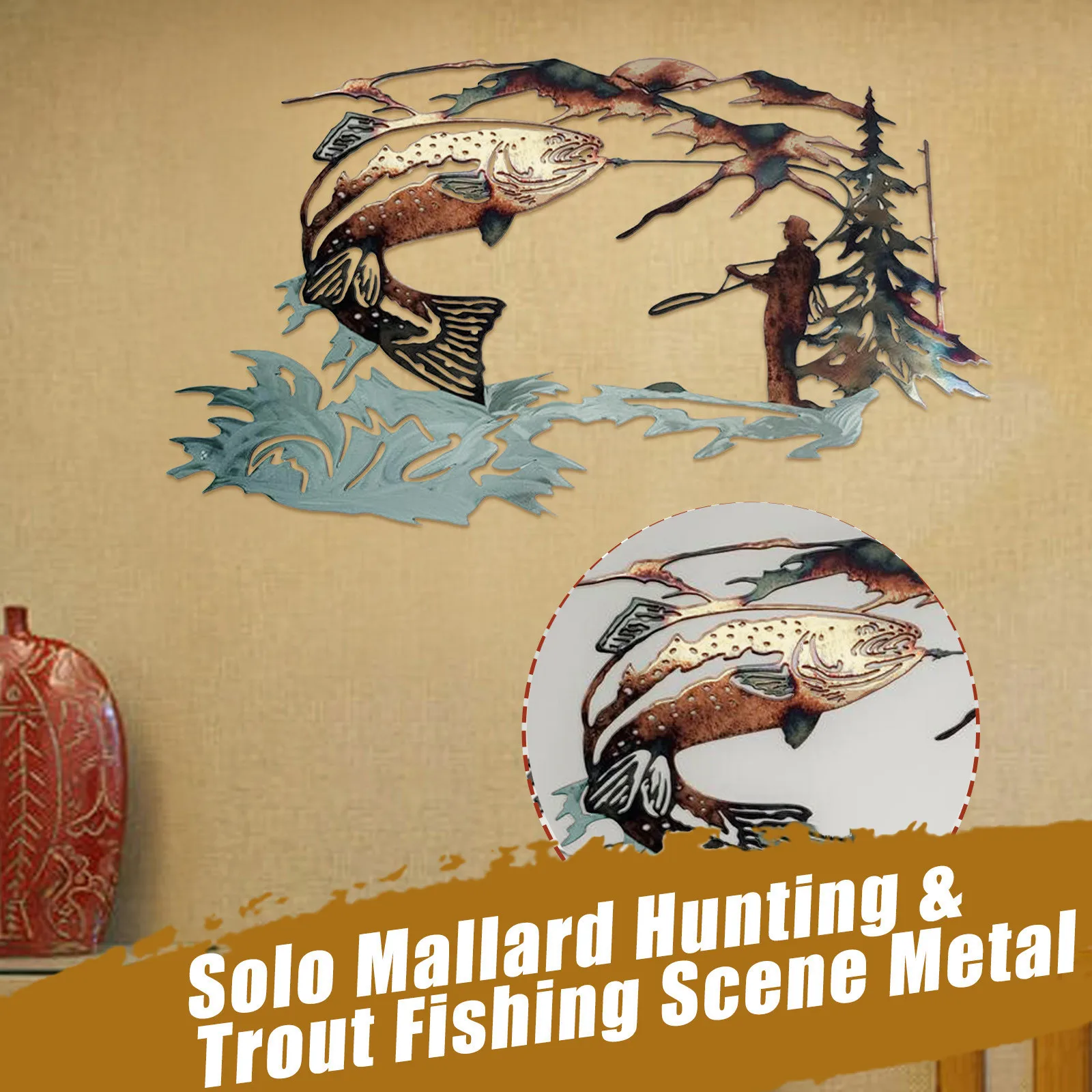 Уличные гномы, Большая Охота и форель, рыболовная сцена, металлическая настенная декоративная кларнета
Уличные гномы, Большая Охота и форель, рыболовная сцена, металлическая настенная декоративная кларнета