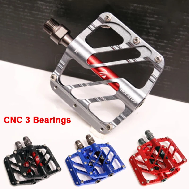 

BUCKLOS MTB Bicycle Pedals Ultralight CNC Aluminium Alloy Bike Flat Pedals 3 Bearing Anti-Slip Mountain Cycling Bike Pedal BMX