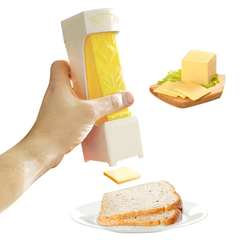 New Stick Butter Cutter Cheese Slicer One-Button Dispenser For Cutting Butter Storage Box Cheese Cooking Steak Kitchen Supplies
New Stick Butter Cutter Cheese Slicer One-Button Dispenser For Cutting Butter Storage Box Cheese Cooking Steak Kitchen Supplies