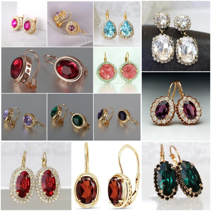Luxury Crystal Female Small Oval Earrings Gold Color Silver Color Clip Earrings For Women White Blue Red Purple Stone Earrings
Luxury Crystal Female Small Oval Earrings Gold Color Silver Color Clip Earrings For Women White Blue Red Purple Stone Earrings