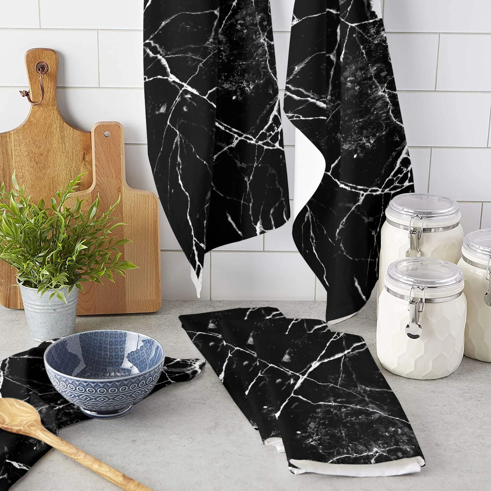 Marble Black Cracks Microfiber Kitchen Hand Towel Dish Cloth Tableware Household Cleaning Towel Utensils for Kitchen
Marble Black Cracks Microfiber Kitchen Hand Towel Dish Cloth Tableware Household Cleaning Towel Utensils for Kitchen