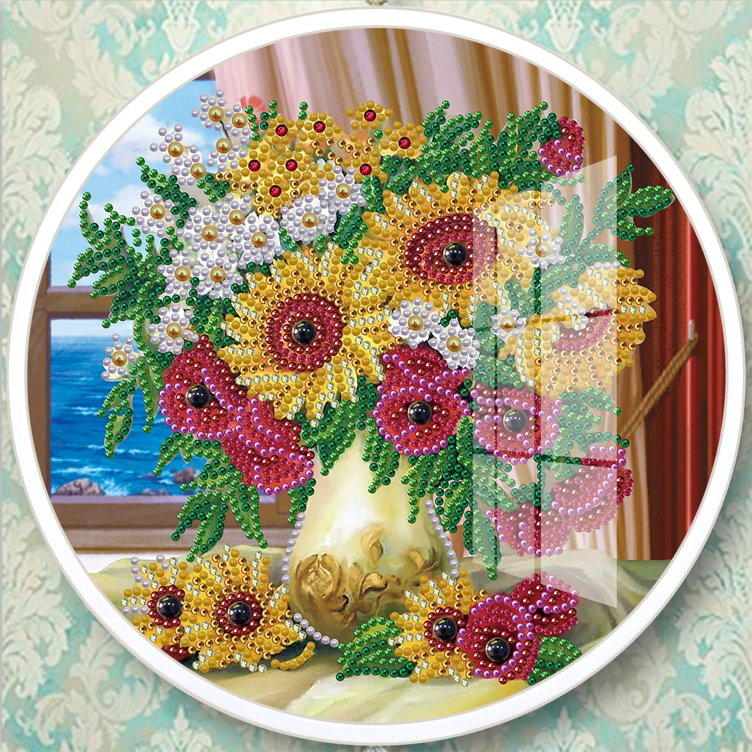 5D Diamond Painting Round Frame Hanging Painting DIY Cross Stitch Special shaped drill Sunflower Home Decoration Wall Painting
5D Diamond Painting Round Frame Hanging Painting DIY Cross Stitch Special shaped drill Sunflower Home Decoration Wall Painting