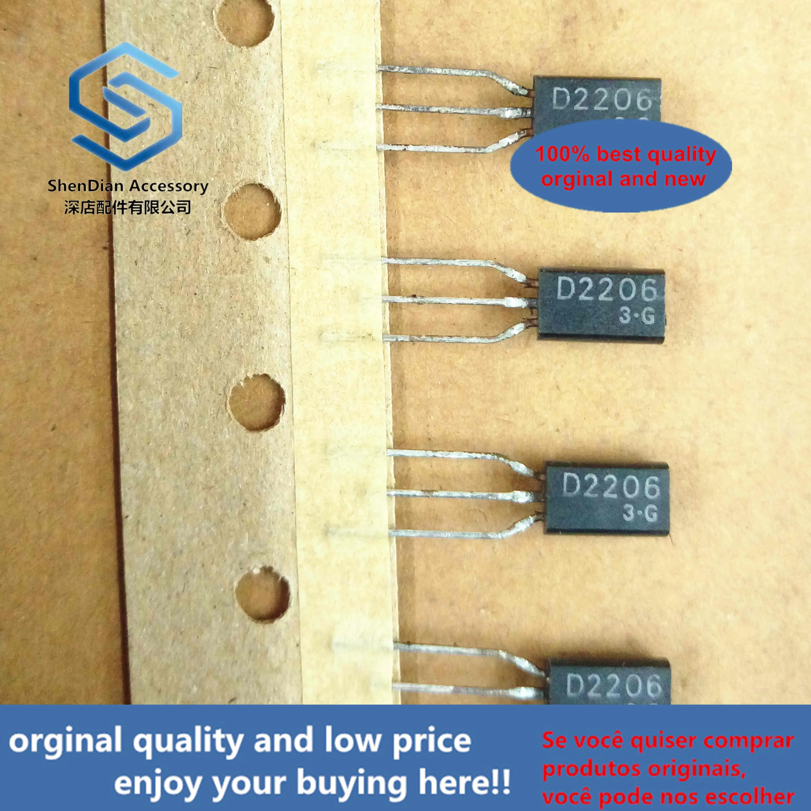 

10pcs 100% orginal new 2SD2206 D2206 100V3A0.9W TO-92L Silicon NPN Epitaxial Type (Darlington Power Transistor) real photo