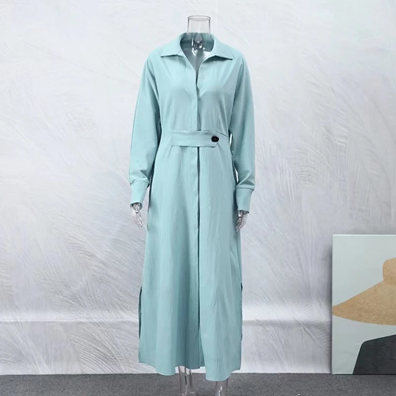 Long Summer Shirt Dress Women Fashion Elegant Lapel Full Sleeve Pocket Maxi Shirt Dress Women Casual Wear Slim Dress Work Office
Long Summer Shirt Dress Women Fashion Elegant Lapel Full Sleeve Pocket Maxi Shirt Dress Women Casual Wear Slim Dress Work Office