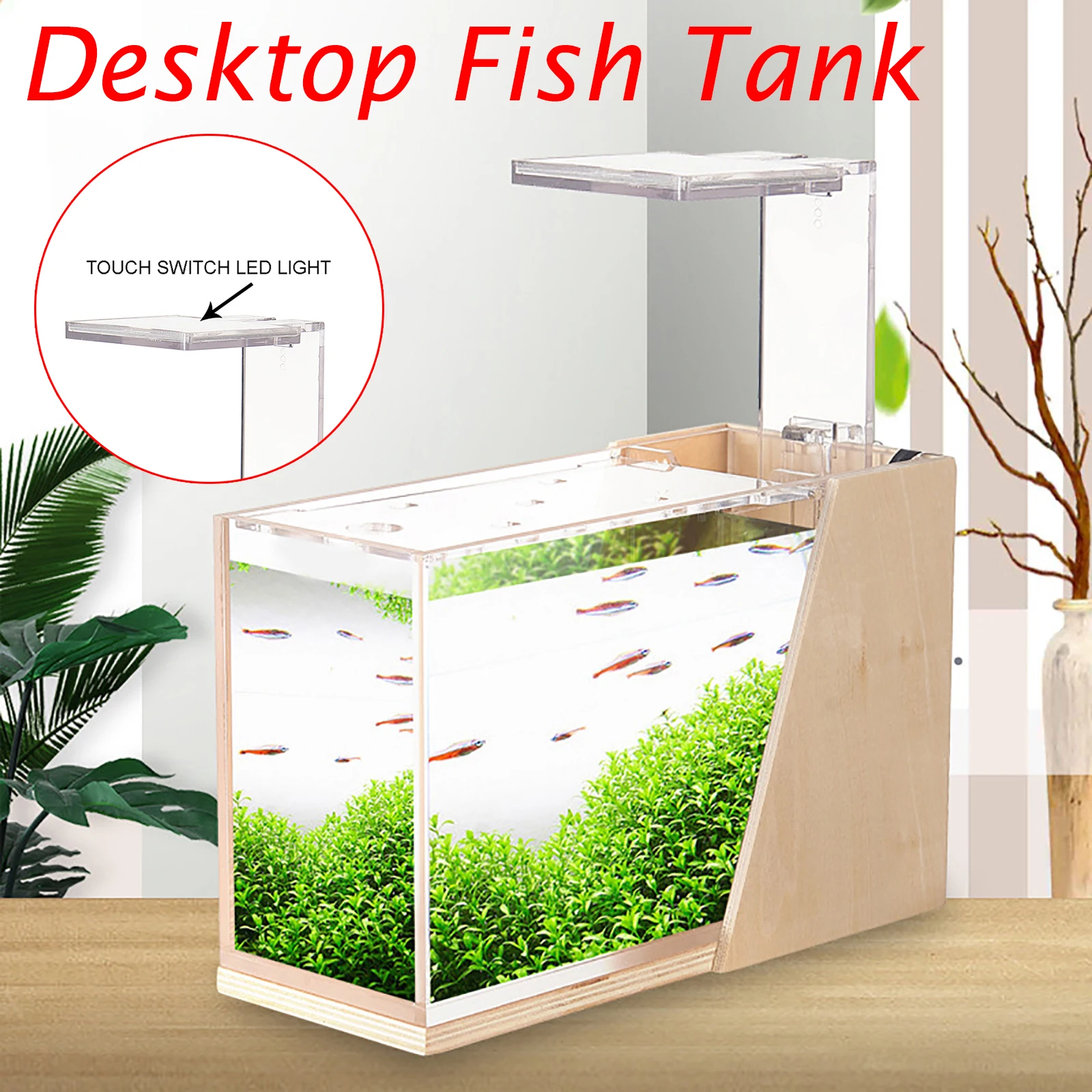 Desktop Fish Tank Office Micro-Landscape Aquarium Mini Side Filter Acrylic Ecological Decor Small Fish Tank with 2.5W Water Pump
Desktop Fish Tank Office Micro-Landscape Aquarium Mini Side Filter Acrylic Ecological Decor Small Fish Tank with 2.5W Water Pump