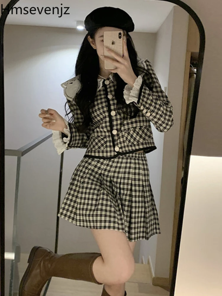 Hmsevenjz Ladies Suit Retro Y2k Girl Short Plaid jacket + Skirt 3 Pieces Vintage Blue Preppy Harajuku Hot Girl Sexy Outfit 2022
Hmsevenjz Ladies Suit Retro Y2k Girl Short Plaid jacket + Skirt 3 Pieces Vintage Blue Preppy Harajuku Hot Girl Sexy Outfit 2022