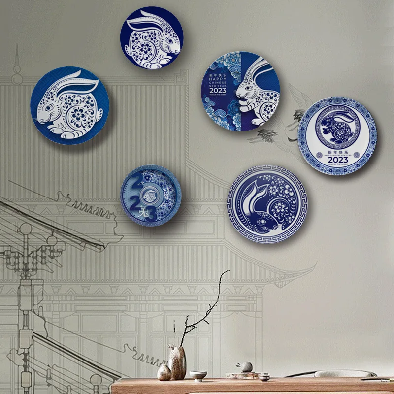 Blue and White Porcelain Plate for The Year of The Rabbit Elegant Classical Ceramic Dish for Wall Decor Cabinet Display 2023 New
Blue and White Porcelain Plate for The Year of The Rabbit Elegant Classical Ceramic Dish for Wall Decor Cabinet Display 2023 New