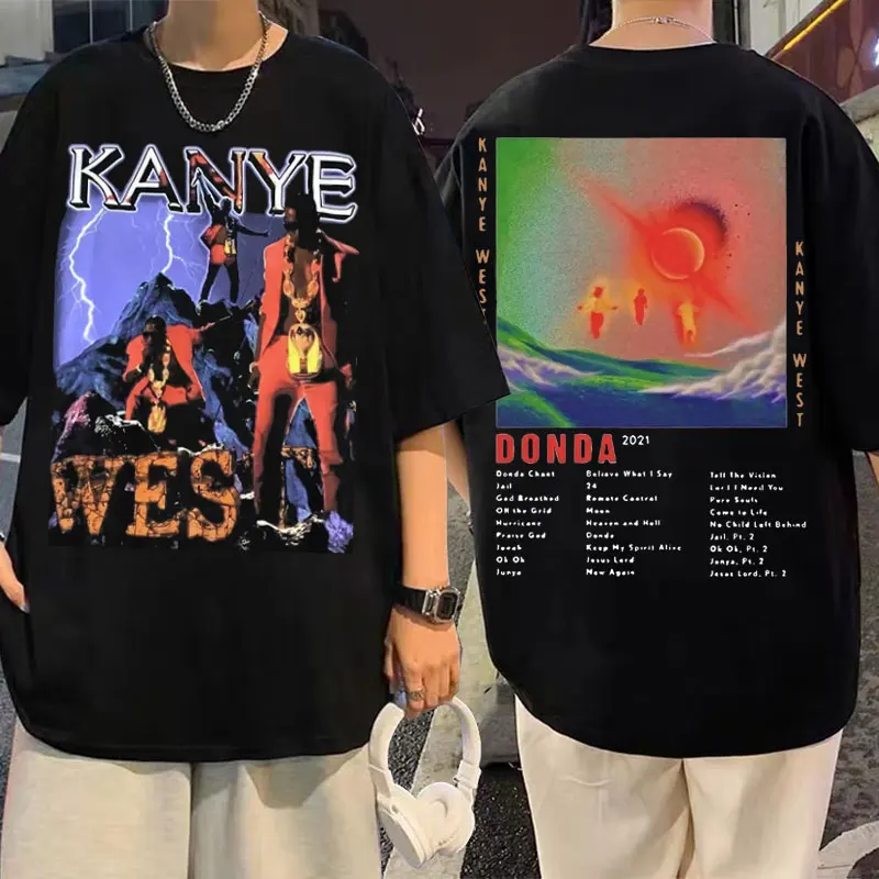 Rap Hip Hop Kanye West Double Sided Print T Shrit Summer Unisex Cotton T-shirts Short Sleeve Men Women Fashion Oversized Tshirt 
Rap Hip Hop Kanye West Double Sided Print T Shrit Summer Unisex Cotton T-shirts Short Sleeve Men Women Fashion Oversized Tshirt