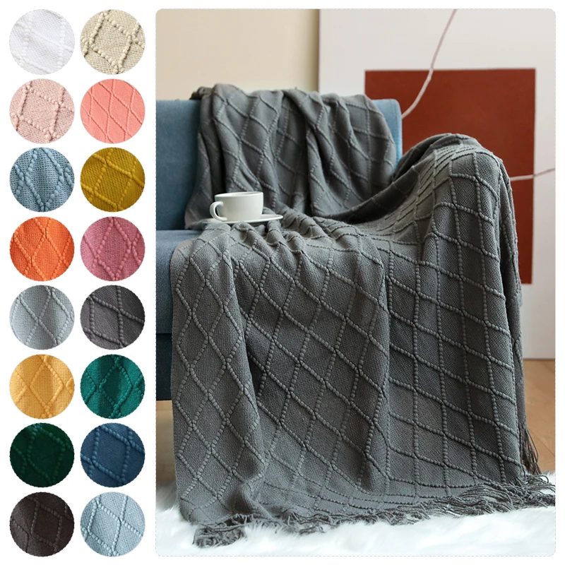 Knitted Blanket Throw Plaids Blanket for Sofa Bed Chunky Knit Textile Sofa Embossed Blanket Cover Tassels Bedspread Blanket
Knitted Blanket Throw Plaids Blanket for Sofa Bed Chunky Knit Textile Sofa Embossed Blanket Cover Tassels Bedspread Blanket