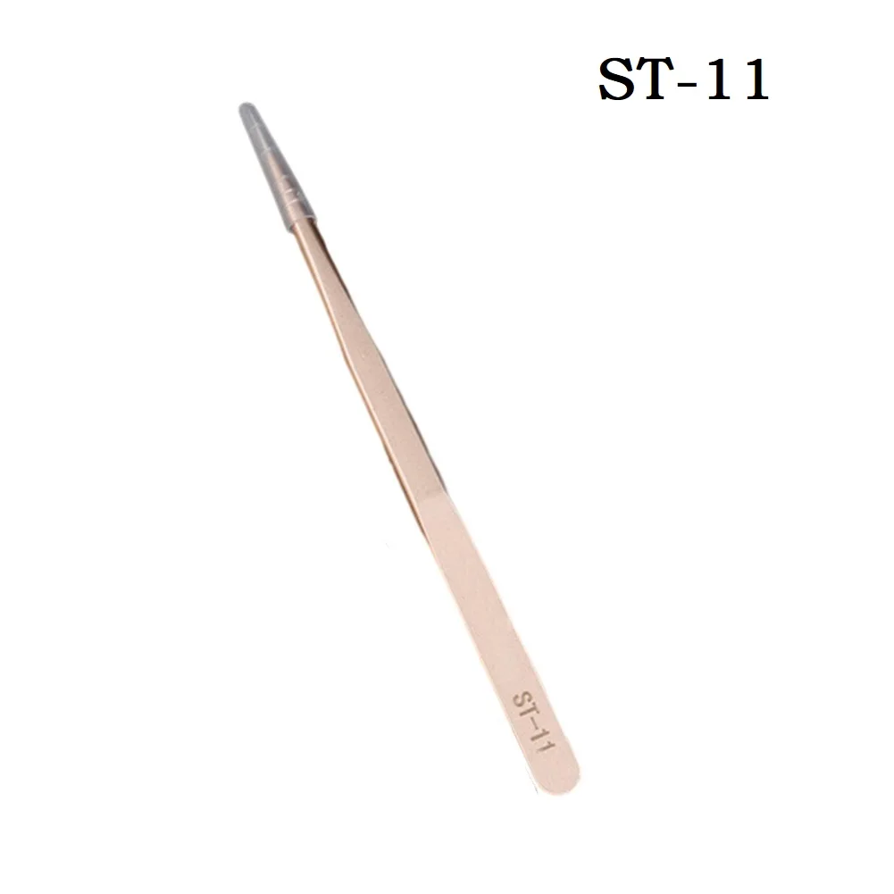 

1pc Anti-Static Tweezers Bend Long Nose Tweezers ST11 ST12 ST15 120-140mm For Intersperse Beads Jewerly Sewing DIY Tools