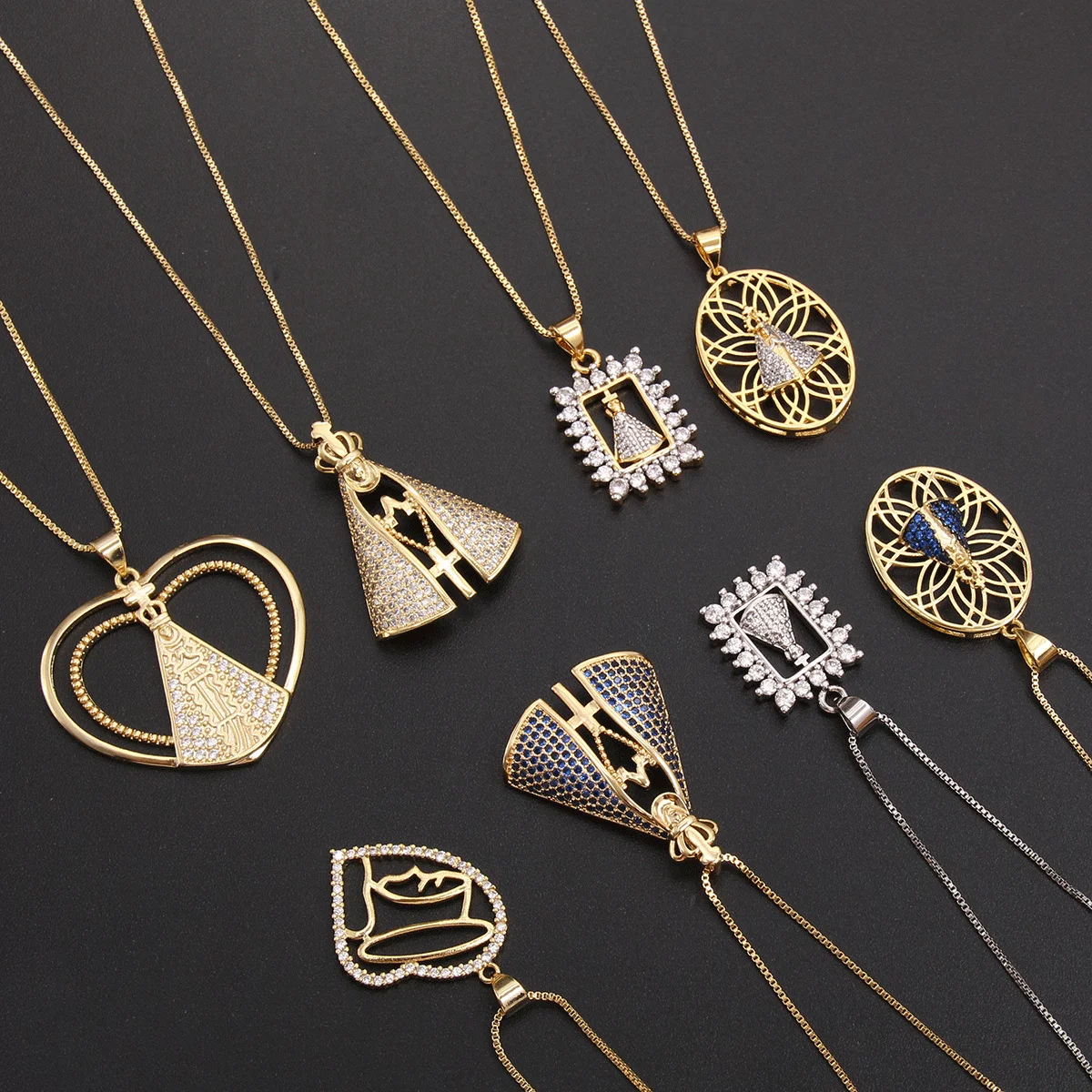 MHS.SUN Classic Virgin Mary Necklace Women Accessories Mocia Zircon Hollow Pedant Necklaces Religious Gold Plated Jewelry
MHS.SUN Classic Virgin Mary Necklace Women Accessories Mocia Zircon Hollow Pedant Necklaces Religious Gold Plated Jewelry