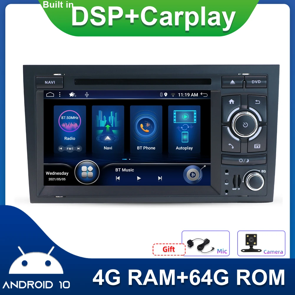 2 Din DVD DSP Carplay 4G LTE Android 10,0 для Audi A4 B6 B7 S4 RS4 SEAT Автомобильный мультимедийный плеер Радио стерео аудио GPS 4G + 64G DAB
2 Din DVD DSP Carplay 4G LTE Android 10,0 для Audi A4 B6 B7 S4 RS4 SEAT Автомобильный мультимедийный плеер Радио стерео аудио GPS 4G + 64G DAB