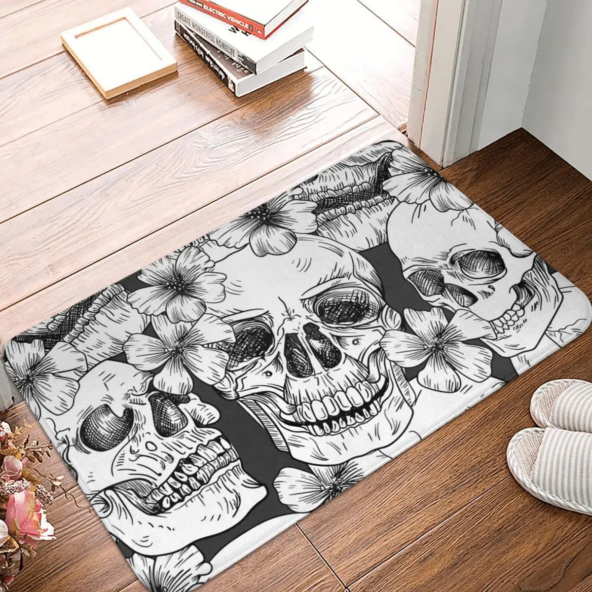 Skeleton Bathroom Non-Slip Carpet Skull And Flower Pattern Bedroom Mat Entrance Door Doormat Floor Decor Rug
Skeleton Bathroom Non-Slip Carpet Skull And Flower Pattern Bedroom Mat Entrance Door Doormat Floor Decor Rug