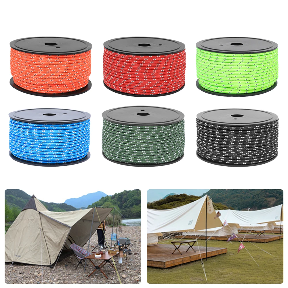 50M Reflective Tent Rope Guylines Nylon Tent Line Line Cord Rescue Umbrella Paracord Rope Camping Hiking Tent Accessories
50M Reflective Tent Rope Guylines Nylon Tent Line Line Cord Rescue Umbrella Paracord Rope Camping Hiking Tent Accessories
