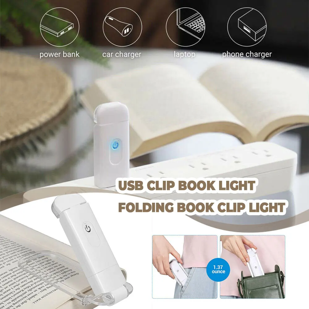 Led Book Reading Clip Light Usb Rechargeable Adjustable Eye Protection Lights Portable Flexible Rotation Up To 350° Foldable
Led Book Reading Clip Light Usb Rechargeable Adjustable Eye Protection Lights Portable Flexible Rotation Up To 350° Foldable