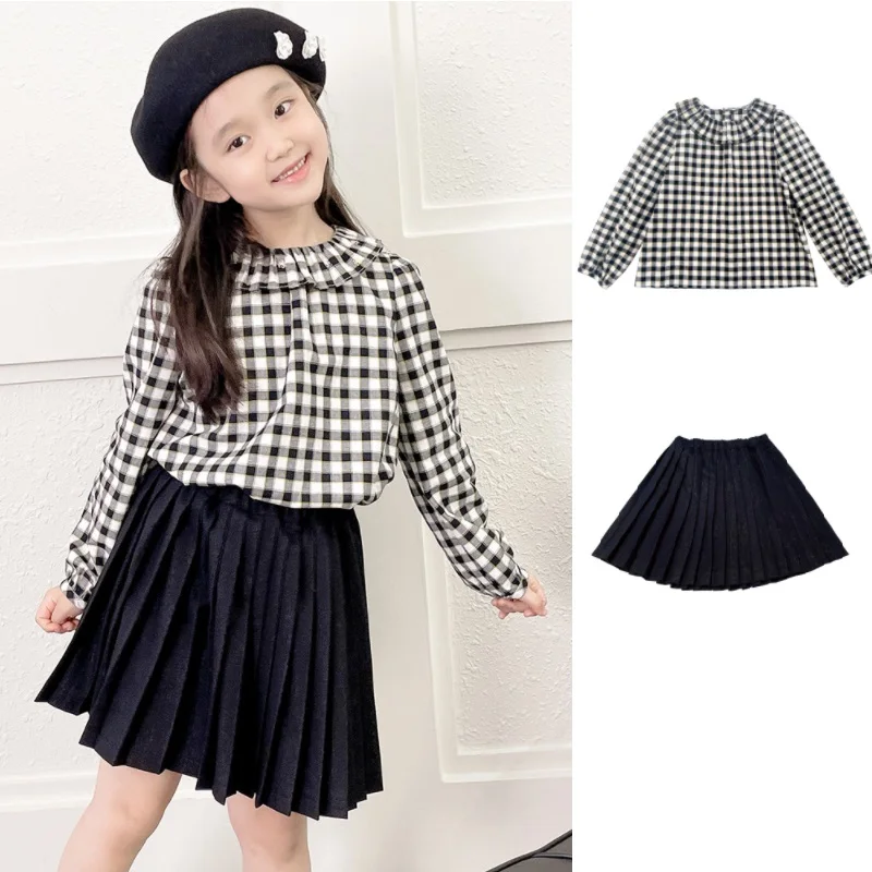 Girls Shirts 2022 Fall Black and White Plaid Girls Shirts Cotton Embroidered Pullovers Girls Pleated Skirts Children's Clothing
Girls Shirts 2022 Fall Black and White Plaid Girls Shirts Cotton Embroidered Pullovers Girls Pleated Skirts Children's Clothing