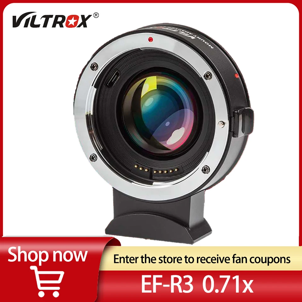VILTROX EF-R3 Canon EF Lens to RF Camera Auto Focus Full Frame 0.71x Speed Booster Adapter for RP R3 R5 R6 EOS C70 RED KOMODO 6K
VILTROX EF-R3 Canon EF Lens to RF Camera Auto Focus Full Frame 0.71x Speed Booster Adapter for RP R3 R5 R6 EOS C70 RED KOMODO 6K
