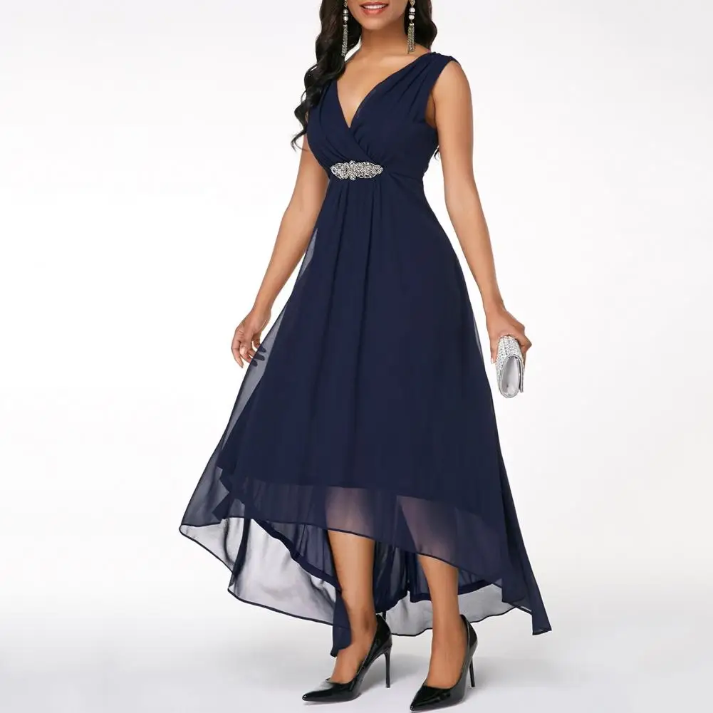 Women Prom Dress Sleeveless Deep V Neck Irregular Hem Tight Waist Low-cut See-through Mesh Lady Evening Dress vestidos
Women Prom Dress Sleeveless Deep V Neck Irregular Hem Tight Waist Low-cut See-through Mesh Lady Evening Dress vestidos