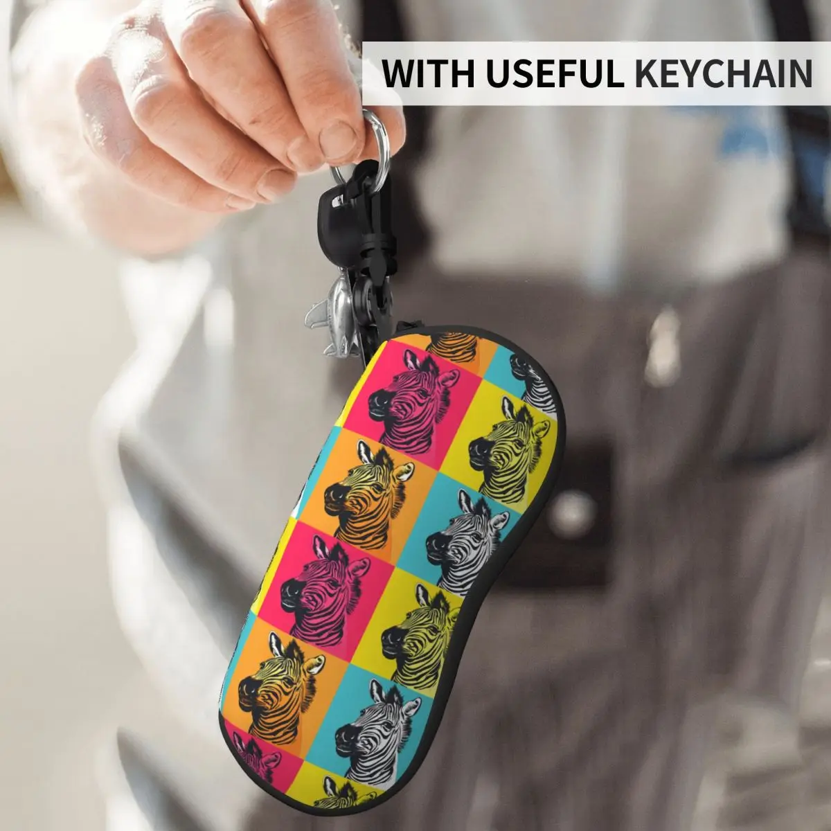 Zebra Glasses Case Male Female Pop Art Memes Style Sunglasses Case Trend Zip Eyewear Organizer Convenient Eyeglass Protector
Zebra Glasses Case Male Female Pop Art Memes Style Sunglasses Case Trend Zip Eyewear Organizer Convenient Eyeglass Protector