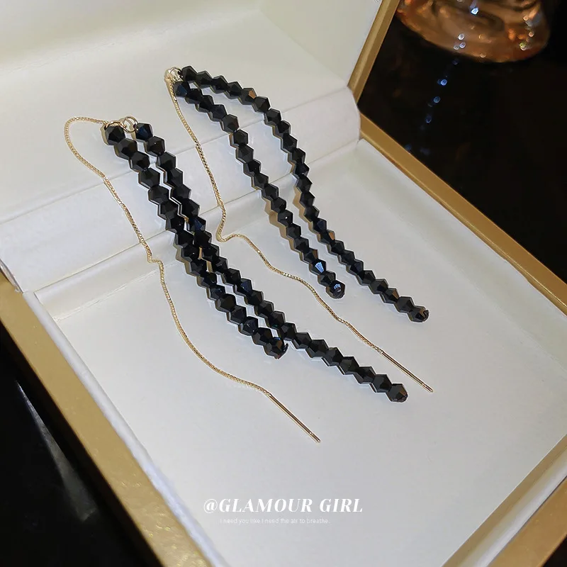 Luxury Long Tassel Black Crystal Party Wedding Dangle Earrings Party Wedding Jewelry
Luxury Long Tassel Black Crystal Party Wedding Dangle Earrings Party Wedding Jewelry
