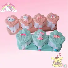 Hello Kitty Seasoning Box with Spoon Anime Kawaii Shell Four Salt Shaker Pepper Candy Castor Storage Box Kitchen Accessories