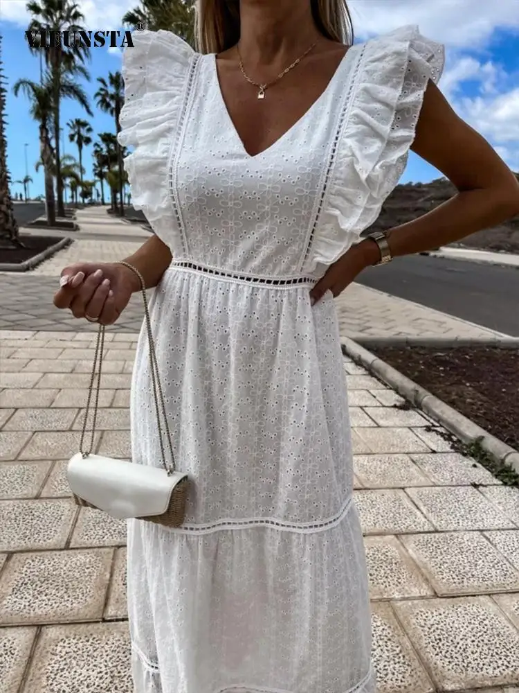 Vintage Harajuku V-Neck White Party Dresses Women Elegant Lace Short Sleeve Shirt Dress Ladies Summer Button Ruffle Resort Dress
Vintage Harajuku V-Neck White Party Dresses Women Elegant Lace Short Sleeve Shirt Dress Ladies Summer Button Ruffle Resort Dress