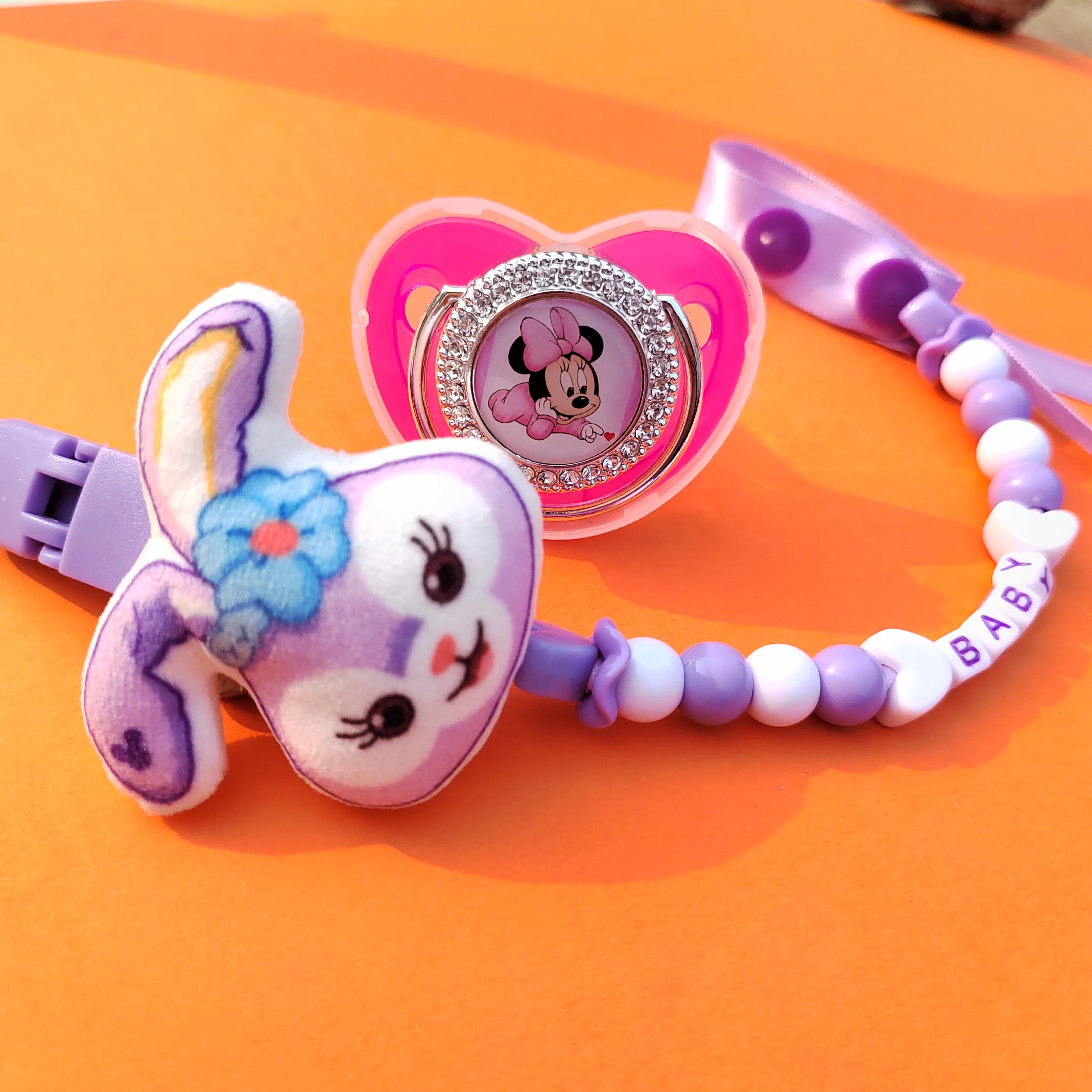 Luxury Silicone Pacifier Disney Kit StellaLou Plush Cartoon Beads Necklace Dummy Clip Holder Infant Portable Sleep Sothing Toys
Luxury Silicone Pacifier Disney Kit StellaLou Plush Cartoon Beads Necklace Dummy Clip Holder Infant Portable Sleep Sothing Toys