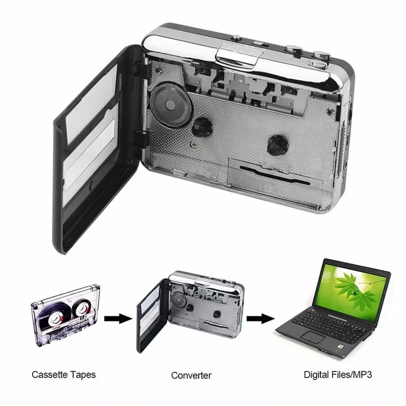 

Rechargable USB Portable Cassette Tape to MP3 CD Converter Capture Audio Music Player Cassette Recorders & Players coverters