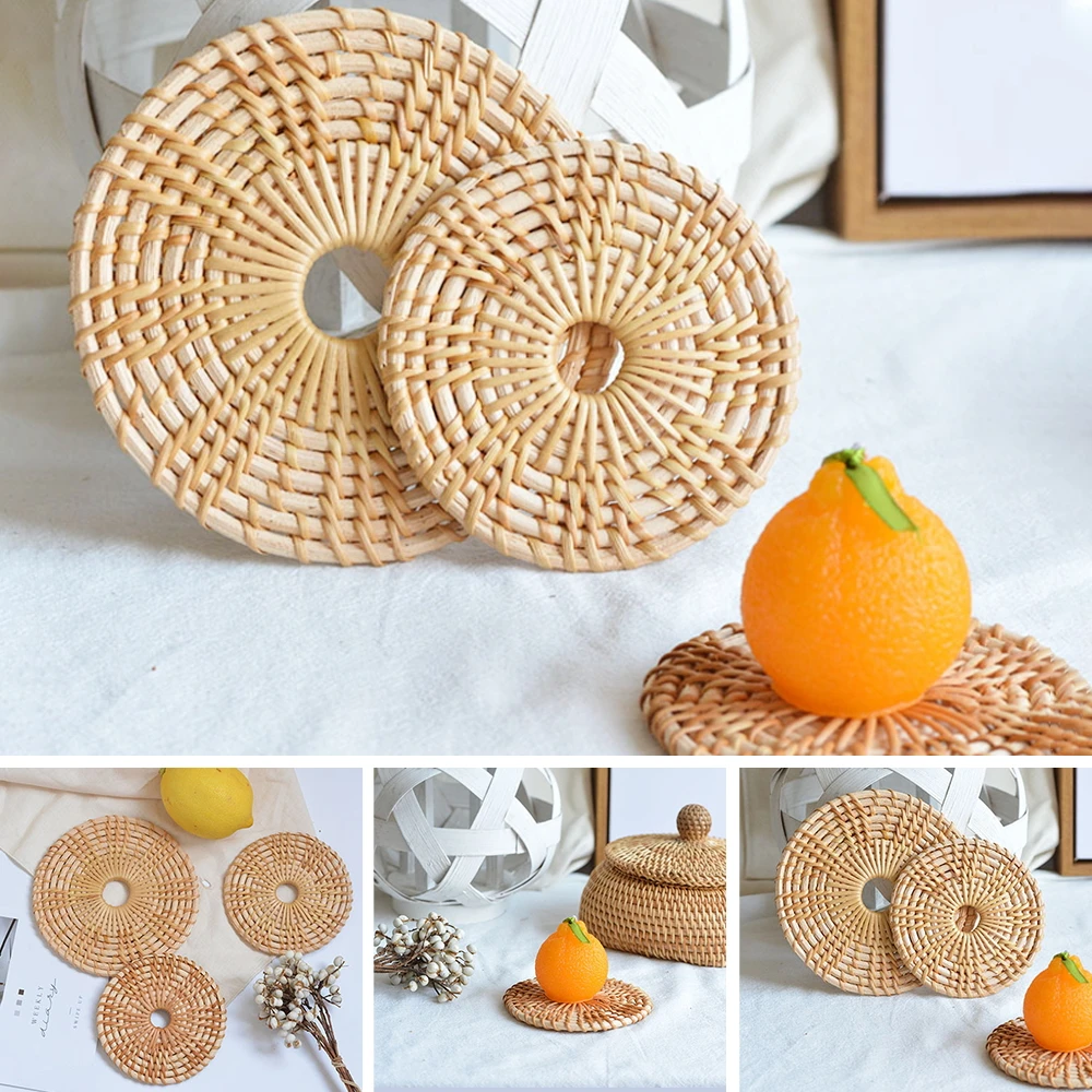 Round Natural Rattan Placemat Bowl Coasters Handmade Insulation Placemats Table Anti-Skidding Pad Cup Mats Kitchen Accessories
Round Natural Rattan Placemat Bowl Coasters Handmade Insulation Placemats Table Anti-Skidding Pad Cup Mats Kitchen Accessories