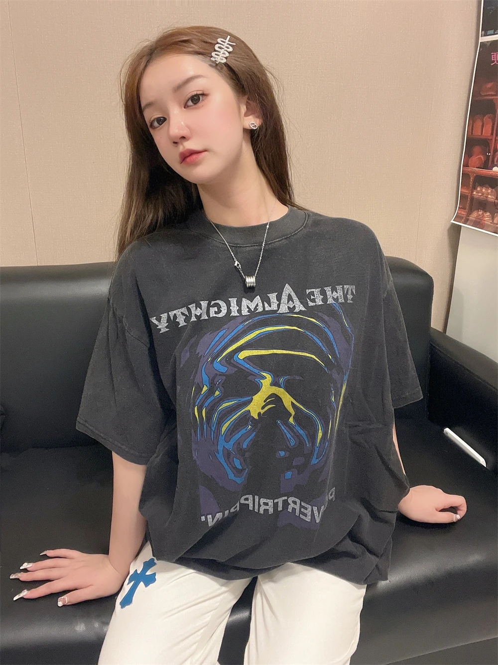 Summer Metal Band Graffiti Letters Washed Retro Distressed Short Sleeve High Street Loose Casual Pop T-Shirt Hip Hop Rock
Summer Metal Band Graffiti Letters Washed Retro Distressed Short Sleeve High Street Loose Casual Pop T-Shirt Hip Hop Rock