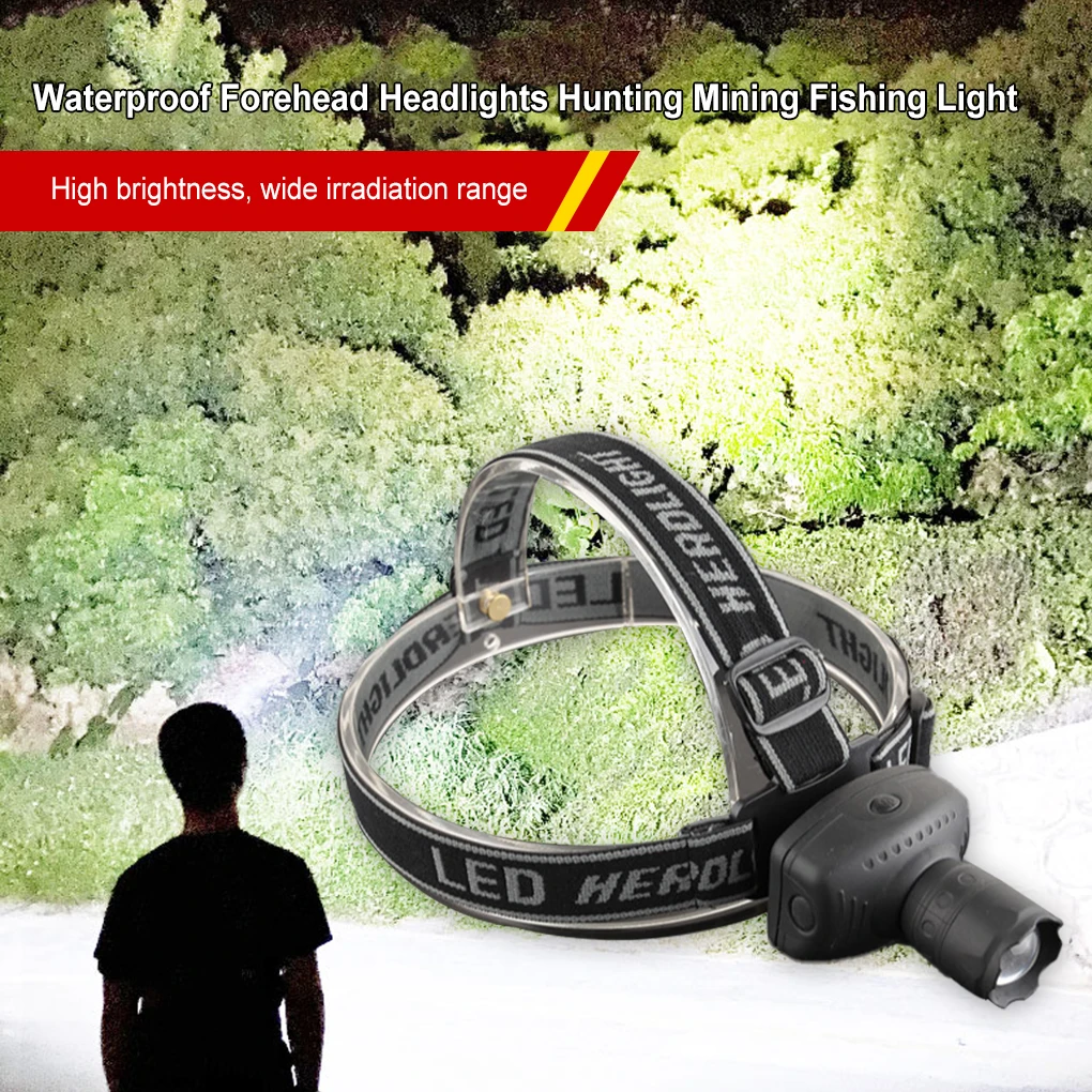 

Outdoor Headlamp Portable Adjustable Zoomable Telescopic Headlight Camping Head Lamp Light Wearable Headband Lighting