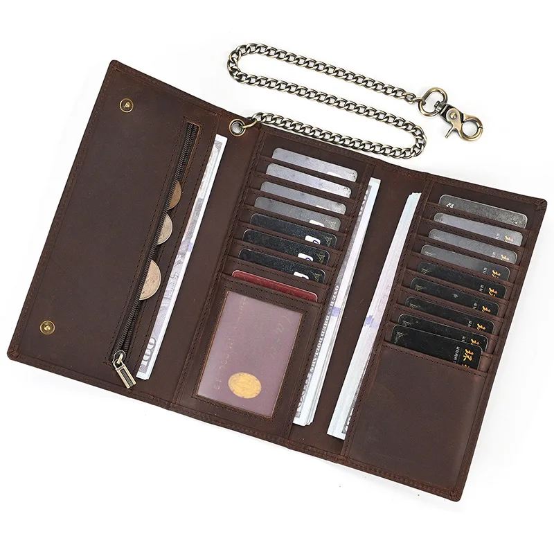 Genuine Leather Wallet Retro Men's Crazy Horse Leather Coin Purse Multi Card Slots with Keys Chain Trifold Wallet
Genuine Leather Wallet Retro Men's Crazy Horse Leather Coin Purse Multi Card Slots with Keys Chain Trifold Wallet