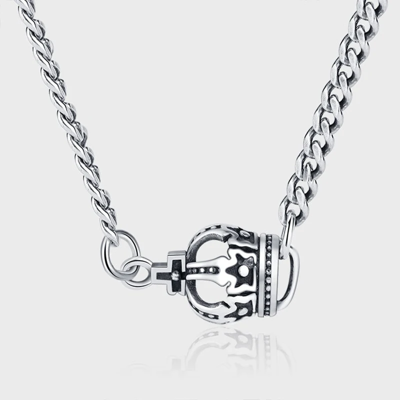 Kinel Vintage 925 Sterling Silver Original Certified Black Crown Pendant Necklace For Women Classic Punk Hip Hop Jewelry Gift
Kinel Vintage 925 Sterling Silver Original Certified Black Crown Pendant Necklace For Women Classic Punk Hip Hop Jewelry Gift