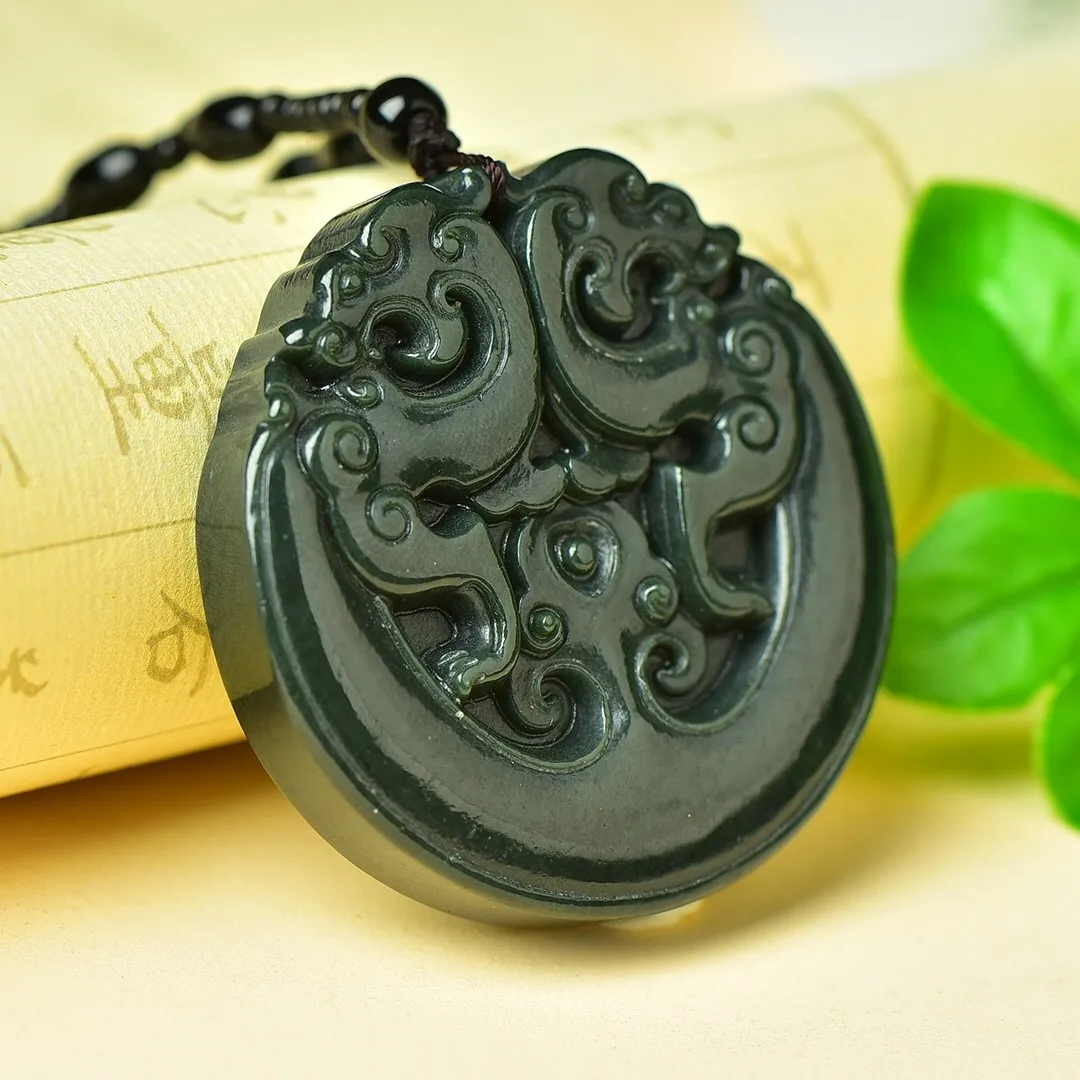 Send Certificate Natural Green Jades Double Dragon Pendant Necklace Men Women Feng Shui Charms Xinjiang Hetian Jade Lucky Amulet
Send Certificate Natural Green Jades Double Dragon Pendant Necklace Men Women Feng Shui Charms Xinjiang Hetian Jade Lucky Amulet