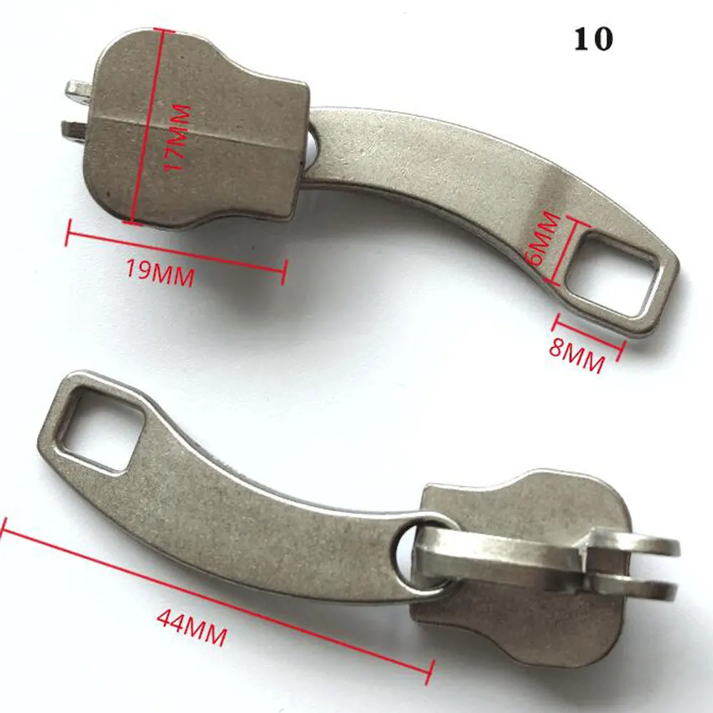 

2 Pairs Boot/Luggage/Trolley Case Password Box Repair Accessory Sand Silvery Curved Puller Keyhole Zipper Slider