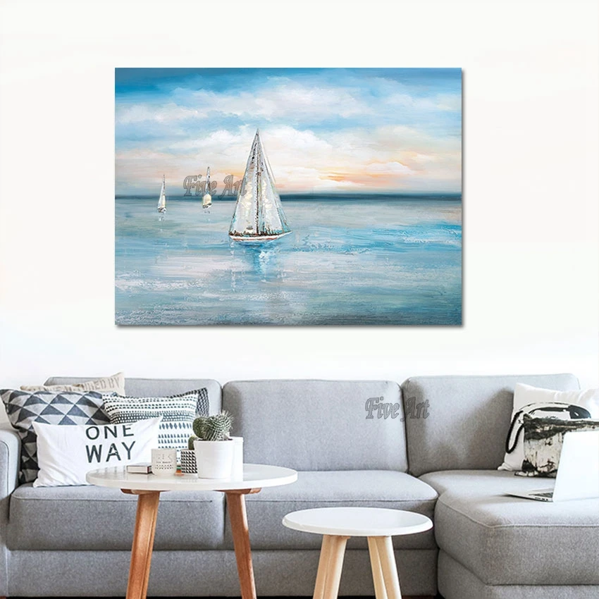 Настенная картина с абстрактным изображением парусных лодок, без рамки 
Настенная картина с абстрактным изображением парусных лодок, без рамки