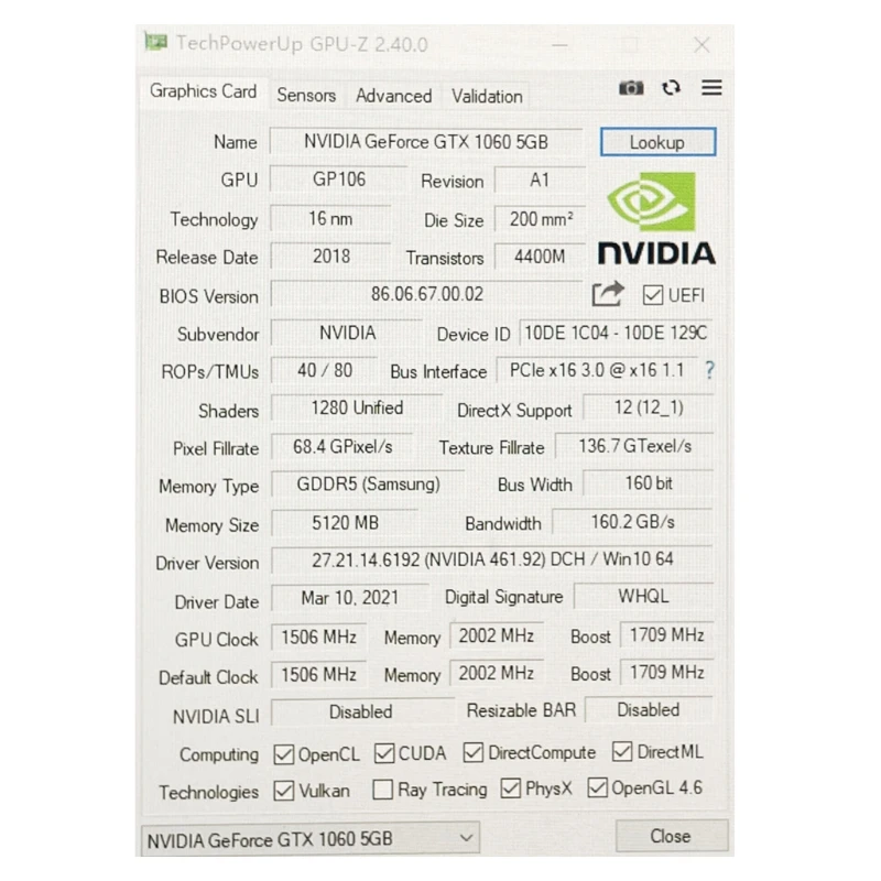 Оригинальная Совершенно новая GTX1060 5G D5 160BIT игровая видеокарта DDR5 для настольного ПК игровой процессор 1060 nVIDIA видеокарты
Оригинальная Совершенно новая GTX1060 5G D5 160BIT игровая видеокарта DDR5 для настольного ПК игровой процессор 1060 nVIDIA видеокарты