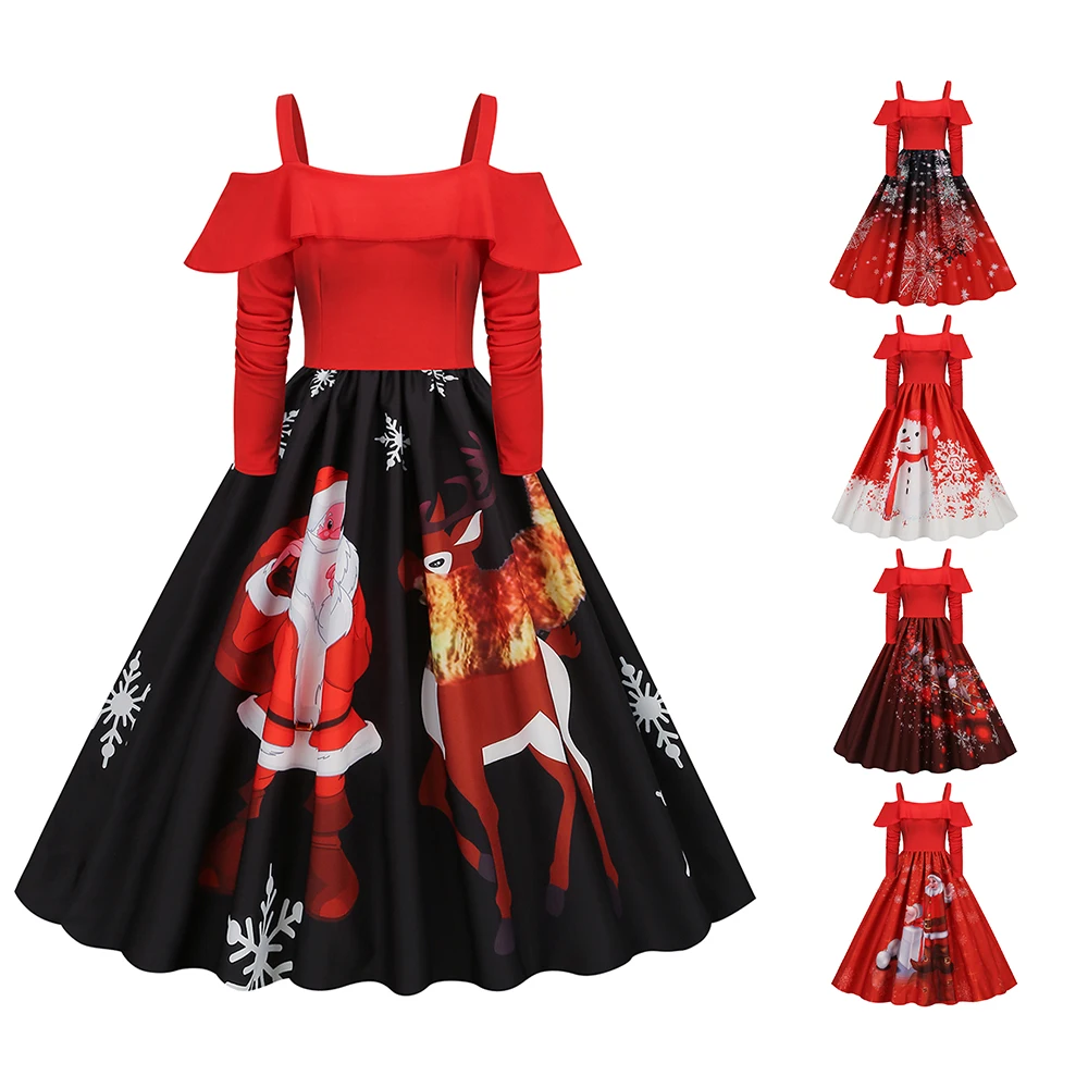 2023 Christmas Costume Party Dress Long Sleeve Deep V-neck Vintage Off- Shoulder Elegant Christmas Women Winter Dress Robe
2023 Christmas Costume Party Dress Long Sleeve Deep V-neck Vintage Off- Shoulder Elegant Christmas Women Winter Dress Robe