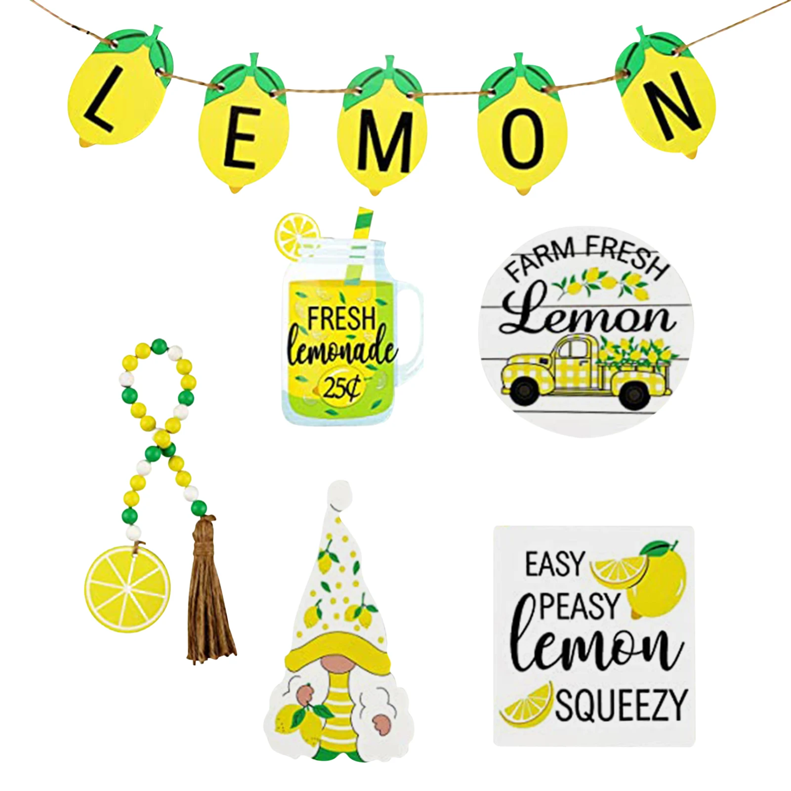 Summer Tiered Tray Decor Lemon-Style Tiered Tray Decor Ornament For Summer Fall Winter Spring Kitchen Table Decoration 6 Pieces
Summer Tiered Tray Decor Lemon-Style Tiered Tray Decor Ornament For Summer Fall Winter Spring Kitchen Table Decoration 6 Pieces