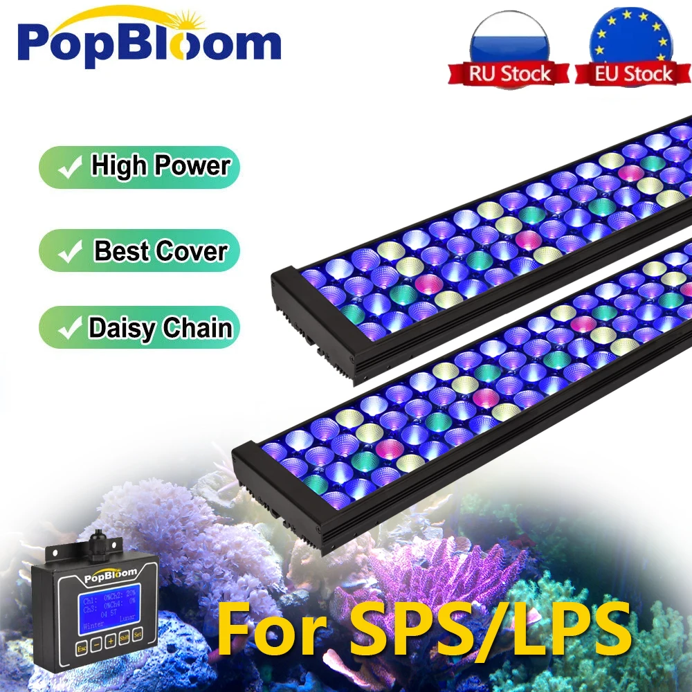 PopBloom-Marine Aquarium Light, Full Spectrum Aquarium Lamp, Coral Reef LED Fishing Light, SPS, LPS, Fishbowl Lamp, 60 cm-240cm
PopBloom-Marine Aquarium Light, Full Spectrum Aquarium Lamp, Coral Reef LED Fishing Light, SPS, LPS, Fishbowl Lamp, 60 cm-240cm