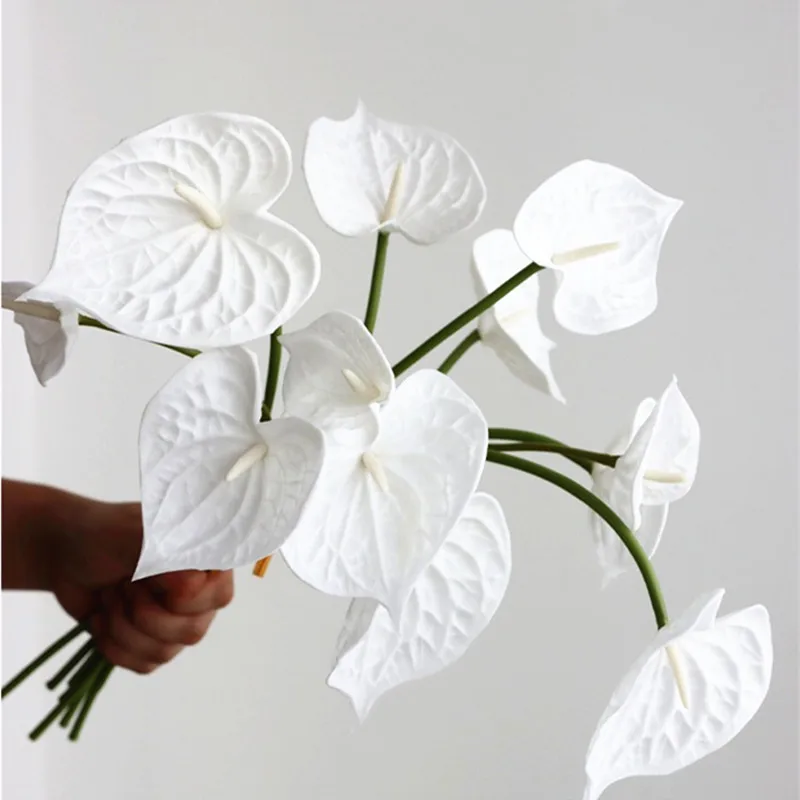 Luxury 4Pcs/Bundle Real touch Anthurium PU artificial flower Xmas home decor flores plante artificielle white wedding decoration
Luxury 4Pcs/Bundle Real touch Anthurium PU artificial flower Xmas home decor flores plante artificielle white wedding decoration