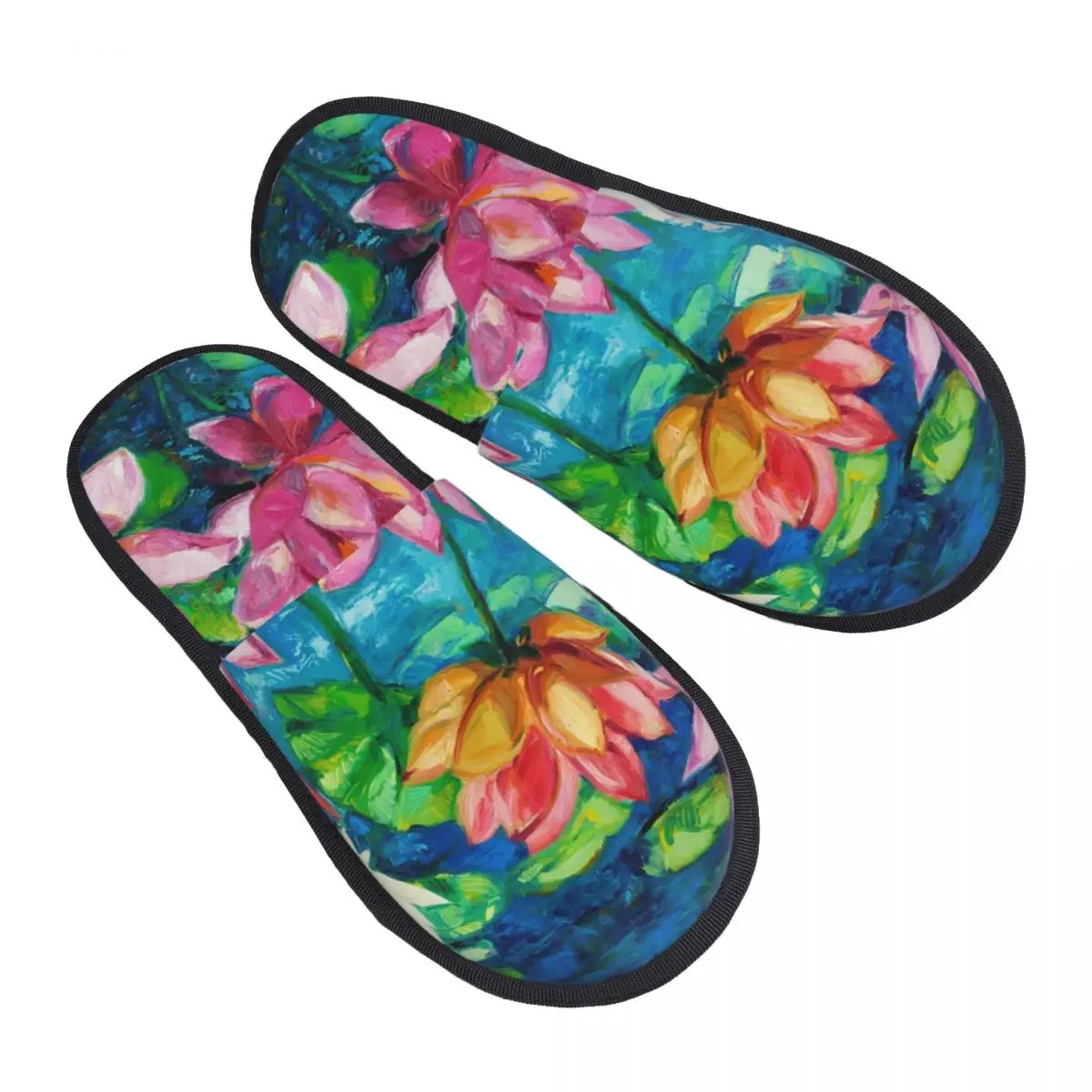 

Indoor Water Lily Warm Slippers Winter Home Plush Slippers Fashion Home Soft Fluffy Slippers