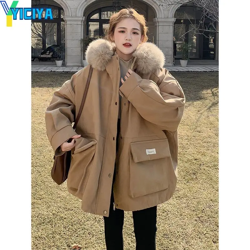 YICIYA jackets parkas Thicken Hooded a large fur collar jackets for women warm fashion vintage woman winter 2023 cotton coats
YICIYA jackets parkas Thicken Hooded a large fur collar jackets for women warm fashion vintage woman winter 2023 cotton coats